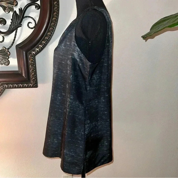 Eileen Fisher Women’s 100% Silk Sleeveless Tank Camisole Top Green Back - Picture 2 of 12